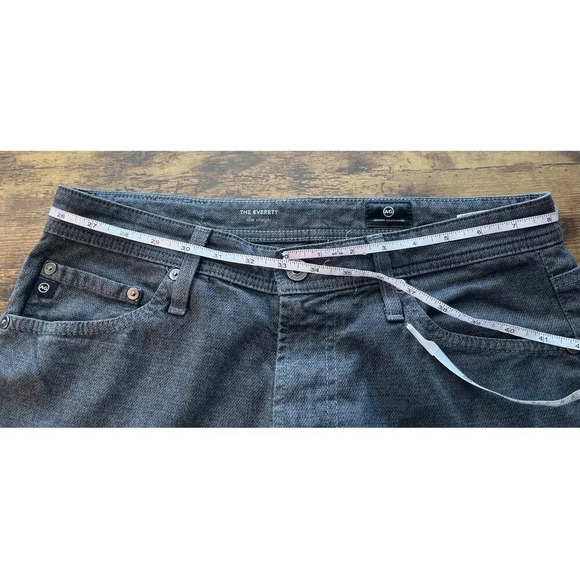 Adriano Goldschied Mens 30X34 Dark Gray The Everett Slim Straight Jean FLAWS - Picture 11 of 14